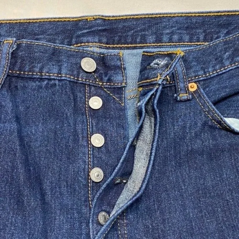 Levi's 501 Jeans Men's (36x30 Tag) Blue Straight Reg Button Fly Jean (35x29 Fit)